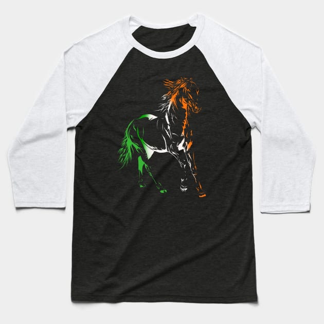 Irish Pride Horse Baseball T-Shirt by Danispolez_illustrations